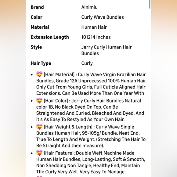 NWT 3 bundles Curly Wavy Brazilian Human Hair Unprocessed 100g/pc 10 12 14 inch - Picture 5 of 15